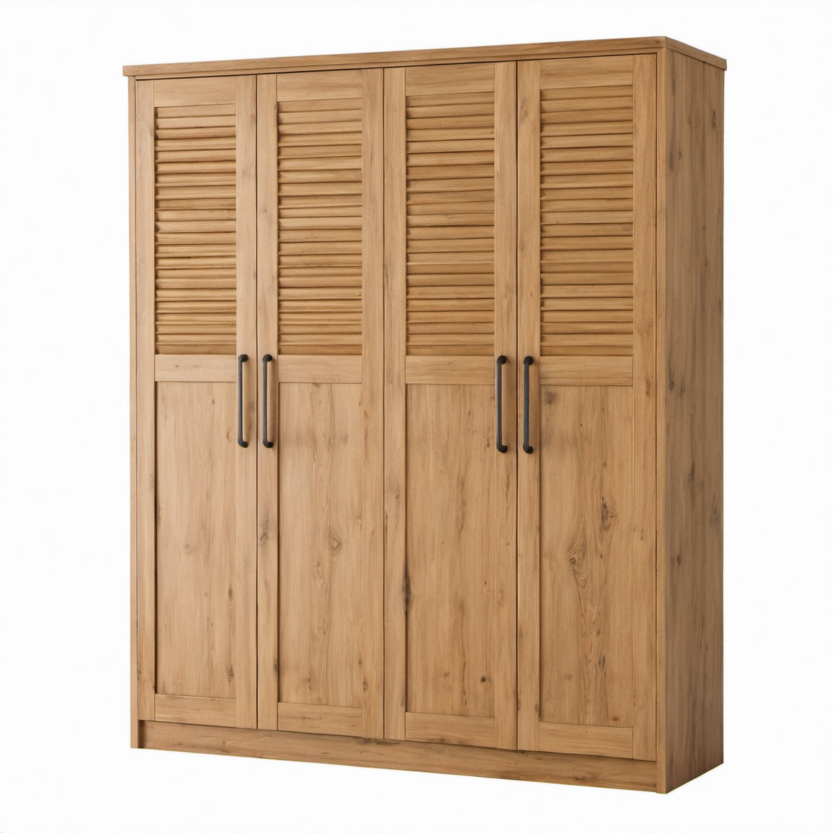 Armario de madera de roble con persianas 200x220x60 cm