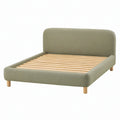 Cama doble de madera y tela 200x160 cm verde