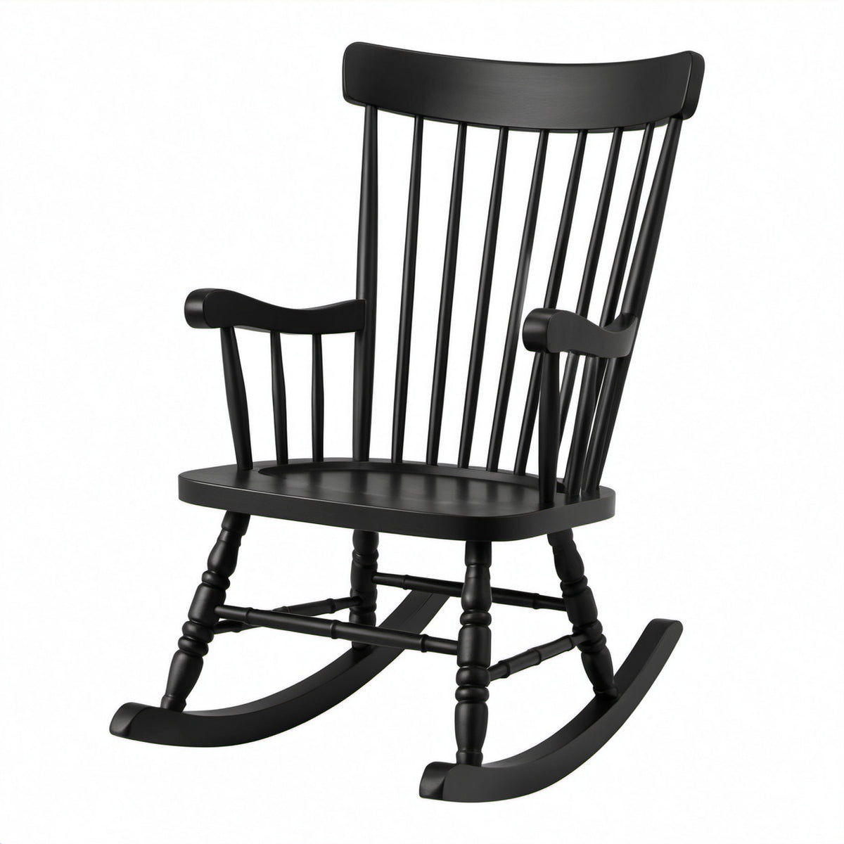 Mecedora de madera de haya negra