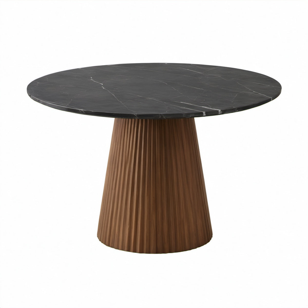 Mesa redonda de mármol y madera 120 cm