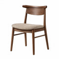 Silla de madera de nogal con asiento de lino 45x51x79 cm marrón